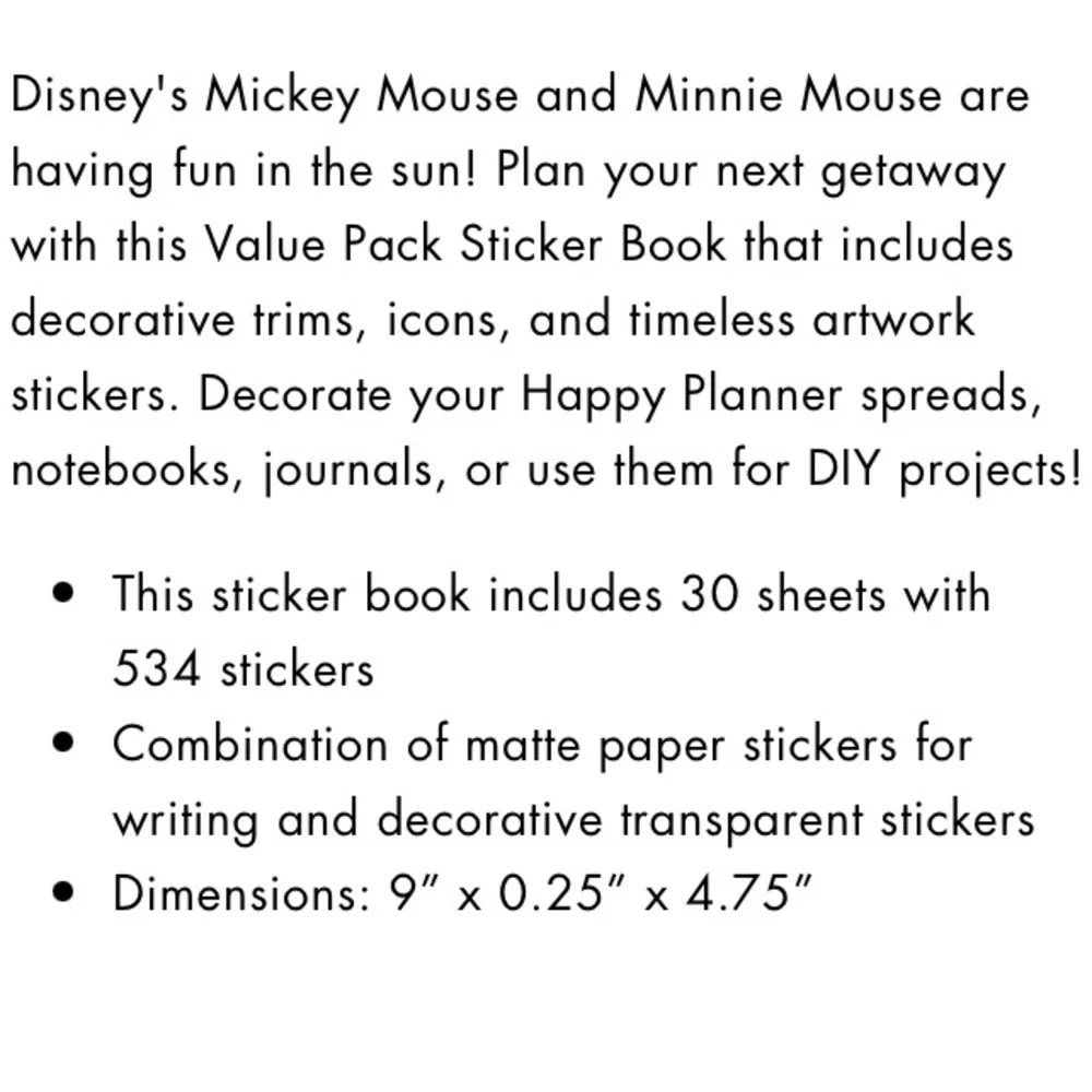 NIP Disney Oasis Adventure Classic Accessory Pk & Sticker Pack-The Happy Planner